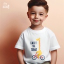 Enjoy The Today تيشيرت اطفال قطن باللون الابيض