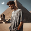 Horus تيشيرت اوفر سايز قطن باللون الرمادي للرجال