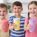 كوباية 500 ملي بغطاء محكم الغلق وشاليموه لشرب المياة والعصائرالمثلجة