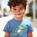 Funny Crocodile تيشيرت اطفال قطن باللون اللبني