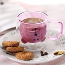 مج زجاج دبل شكل دبدوب 250 ملي لشرب النسكافيه والكابتشينو