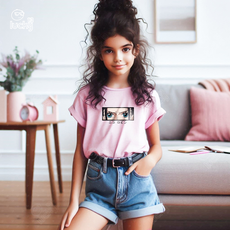 Nico Robin تيشيرت اطفال قطن باللون البينك