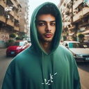 هودي "كايرو" اوفر سايز قطن للرجال باللون الاخضر