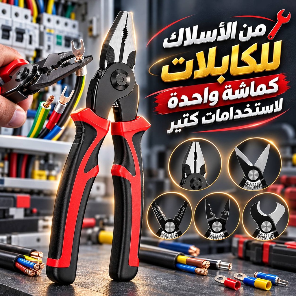 كماشة يدوية 5*1 برأس قابلة للاستبدال بمقبض معزول