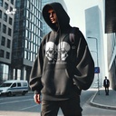 All You Need Is Love  هودي اوفر سايز قطن للرجال باللون الأسود