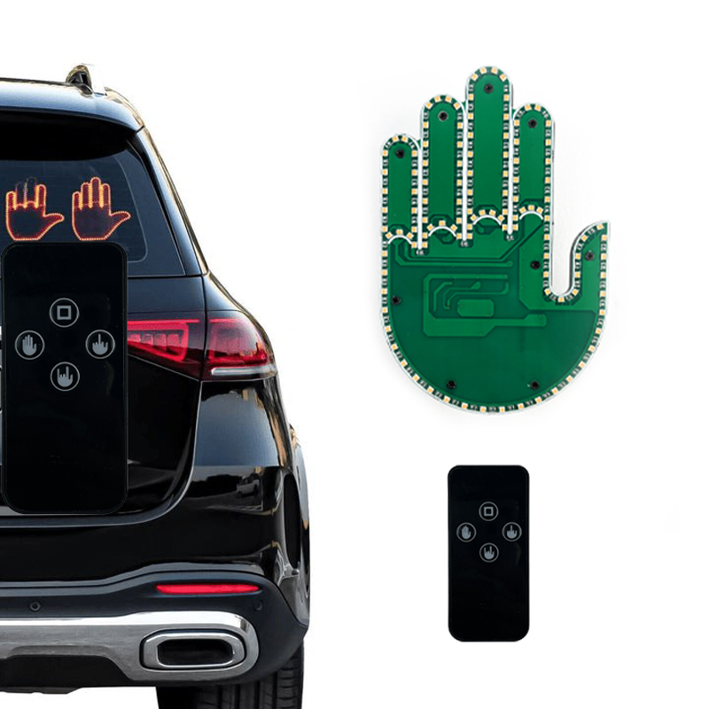 كف ليد مضيئ ب 3 اوضاع مختلفة مع ريموت للتحكم عن بعد للزجاج الخلفي  للسيارة