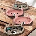 حامل نضارة كروشيه هاند ميد شكل دبدوب