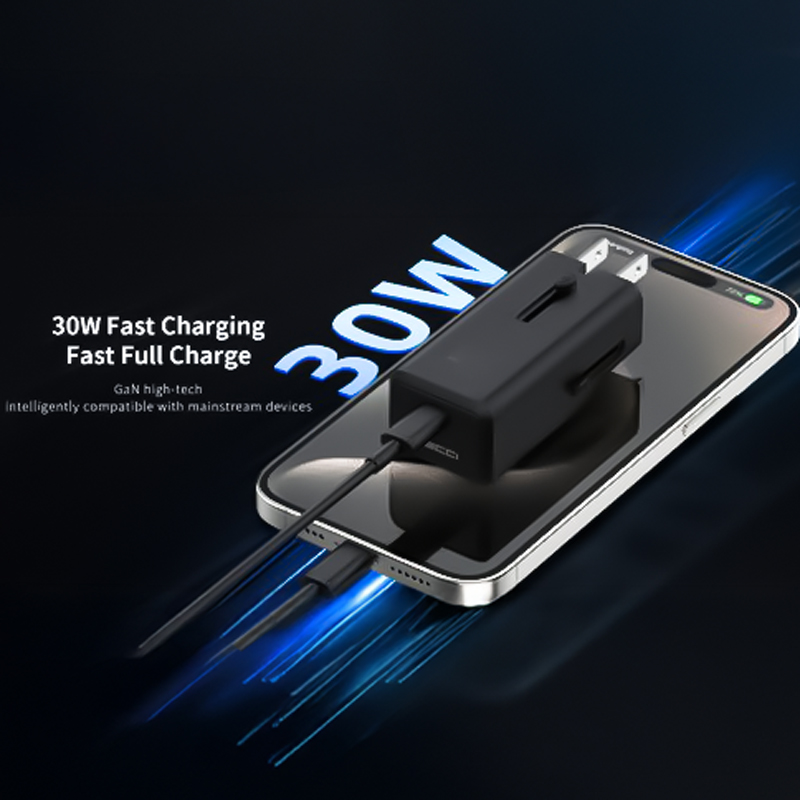 شاحن ريتشي بحجم صغير ومساحة تخزين قابلة للطي _ 30 وات