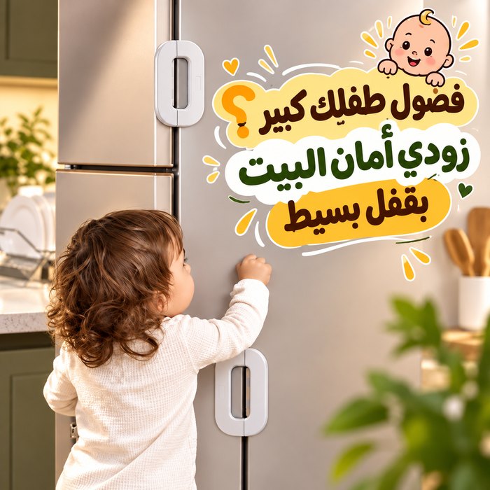 قفل أمان لسلامة الأطفال لغلق باب الثلاجة والأدراج والدواليب