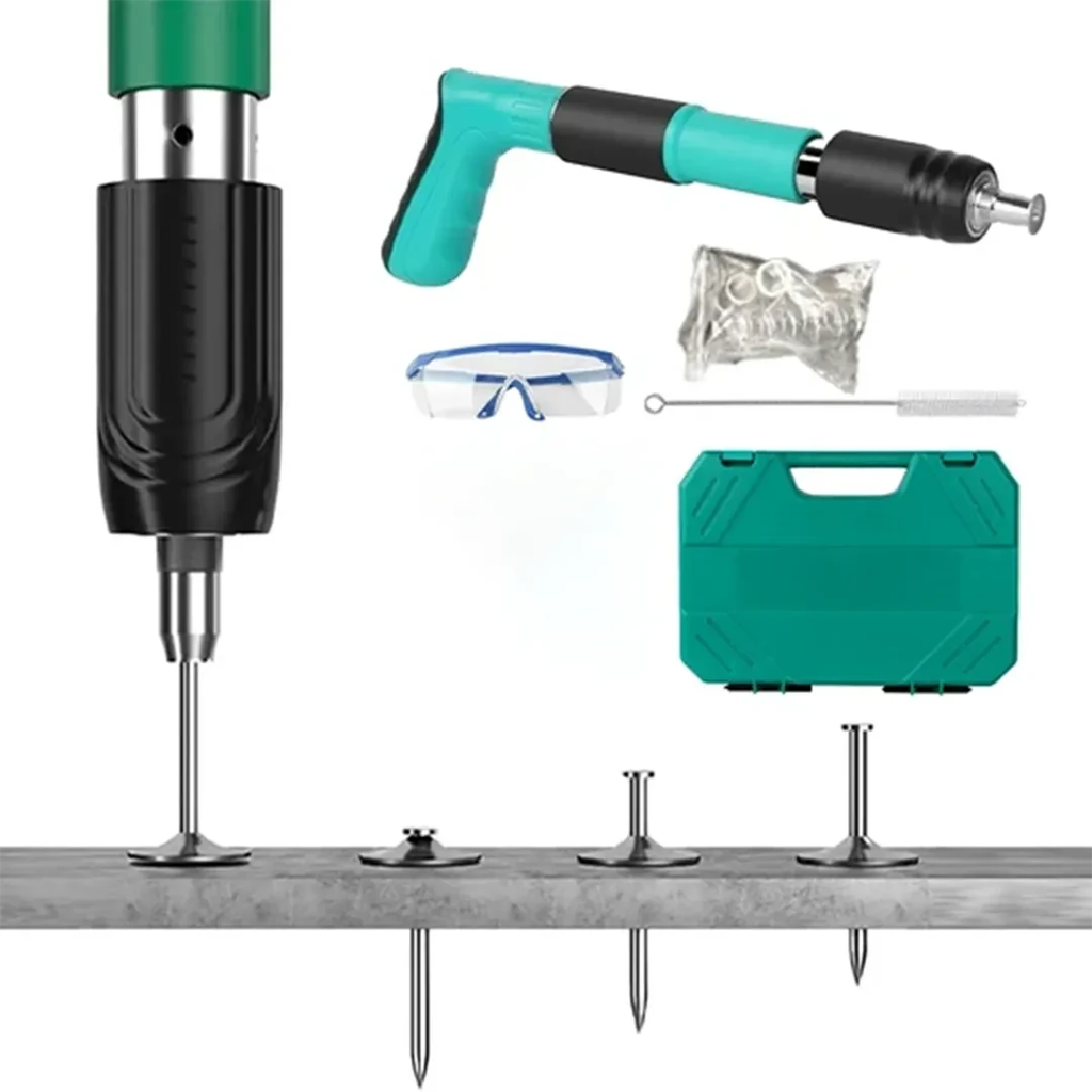 مسدس مسامير لاسلكلي يدوي مضاد للضوضاء مع 25 مسمار لاعمال النجارة وصيانة المنزل