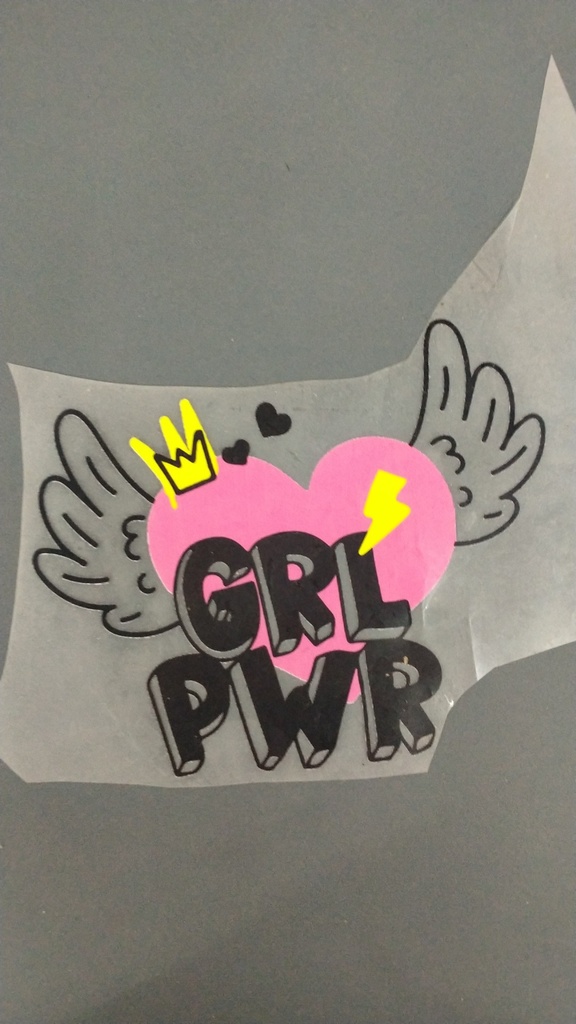 Girl Power print for blue t-shirt