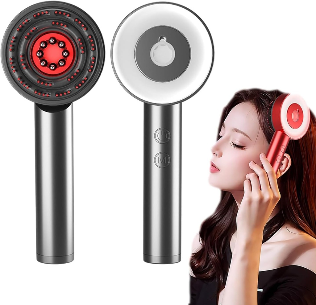 فرشة تدليك كهربائية لفروة الرأس ب3 سرعات بجزء مخصص للزيوت -تعمل بالشحن