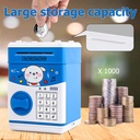 حصالة الكترونية للاطفال شكل خزنة برقم سري وسحب تلقائي للاموال