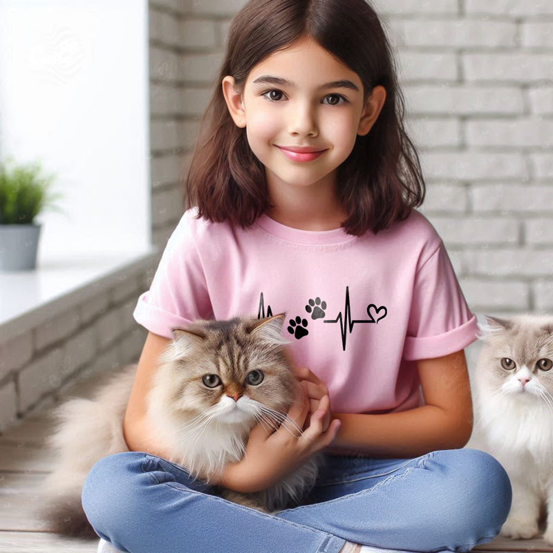 Little Heartbeat تيشيرت اطفال قطن باللون البينك