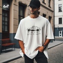 It All Starts With A Dream تيشيرت اوفر سايز قطن باللون الابيض للرجال