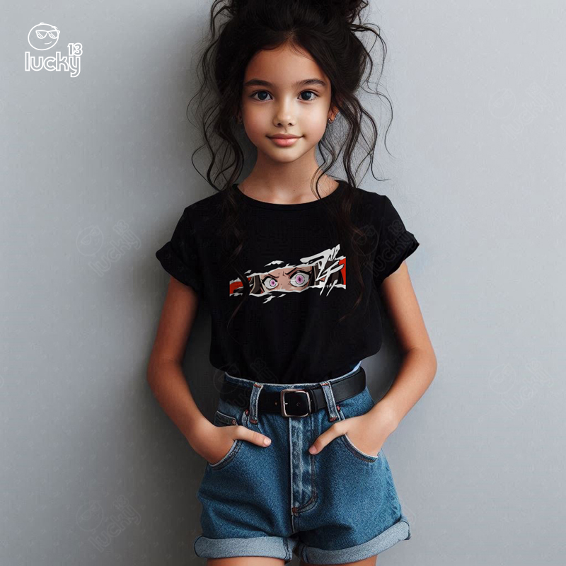 Nezuko تيشيرت اطفال قطن باللون الاسود