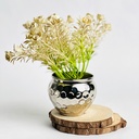 اصيص زرع وحامل شموع نحاس تصميم خليه نحل - باللون الفضي