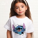 Hello Stitch تيشيرت اطفال قطن باللون الابيض