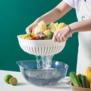 طبق بمصفاه بلاستيك منفصلة بسعة كبيرة لغسيل وتصفية الاطعمة