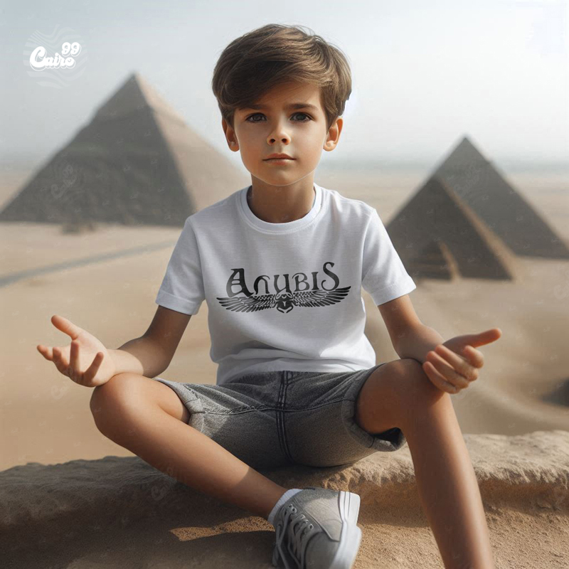 Anubis Wings تيشيرت اطفال قطن باللون الابيض