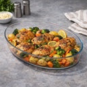 طاجن زجاج بايركس بيضاوي  - مقاس 26 سم