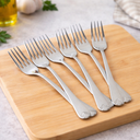 طقم شوك استانلس ستيل تركي 12 قطعة باللون الفضي