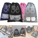 طقم  شنط  10 قطع لحفظ وتنظيم الأحذية بجزء شفاف ورباط للغلق