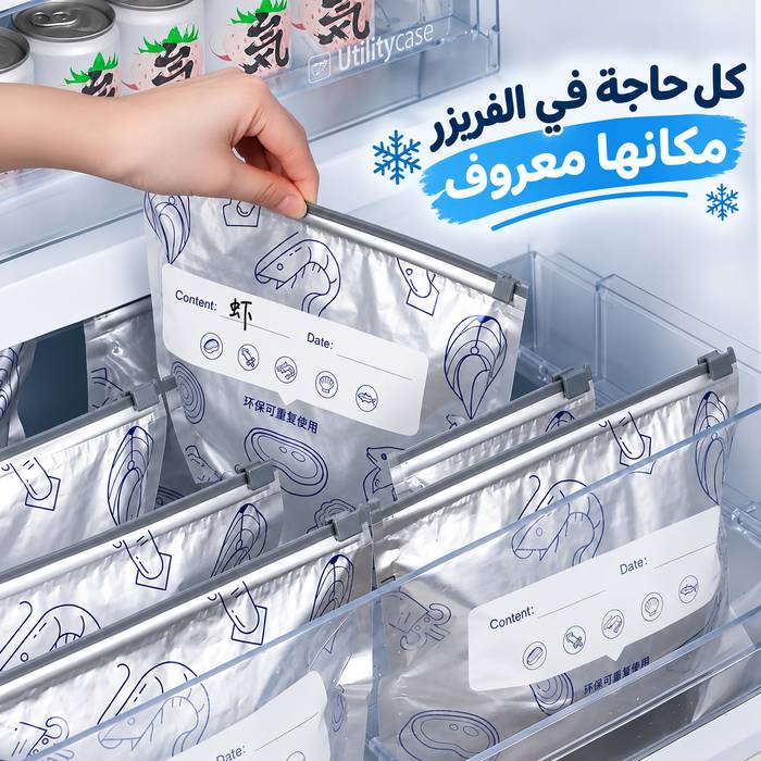 طقم اكياس لحفظ وتخزين اللحوم والاسماك والخضروات 10 قطع