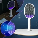 مضرب ناموس كهربائي مع ضوء ليد قابل لاعادة الشحن بيو اس بي