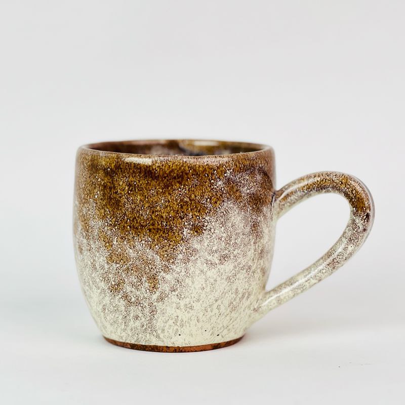 مج فخار عسلي مموه للشاي والقهوة والمشروبات الساخنة