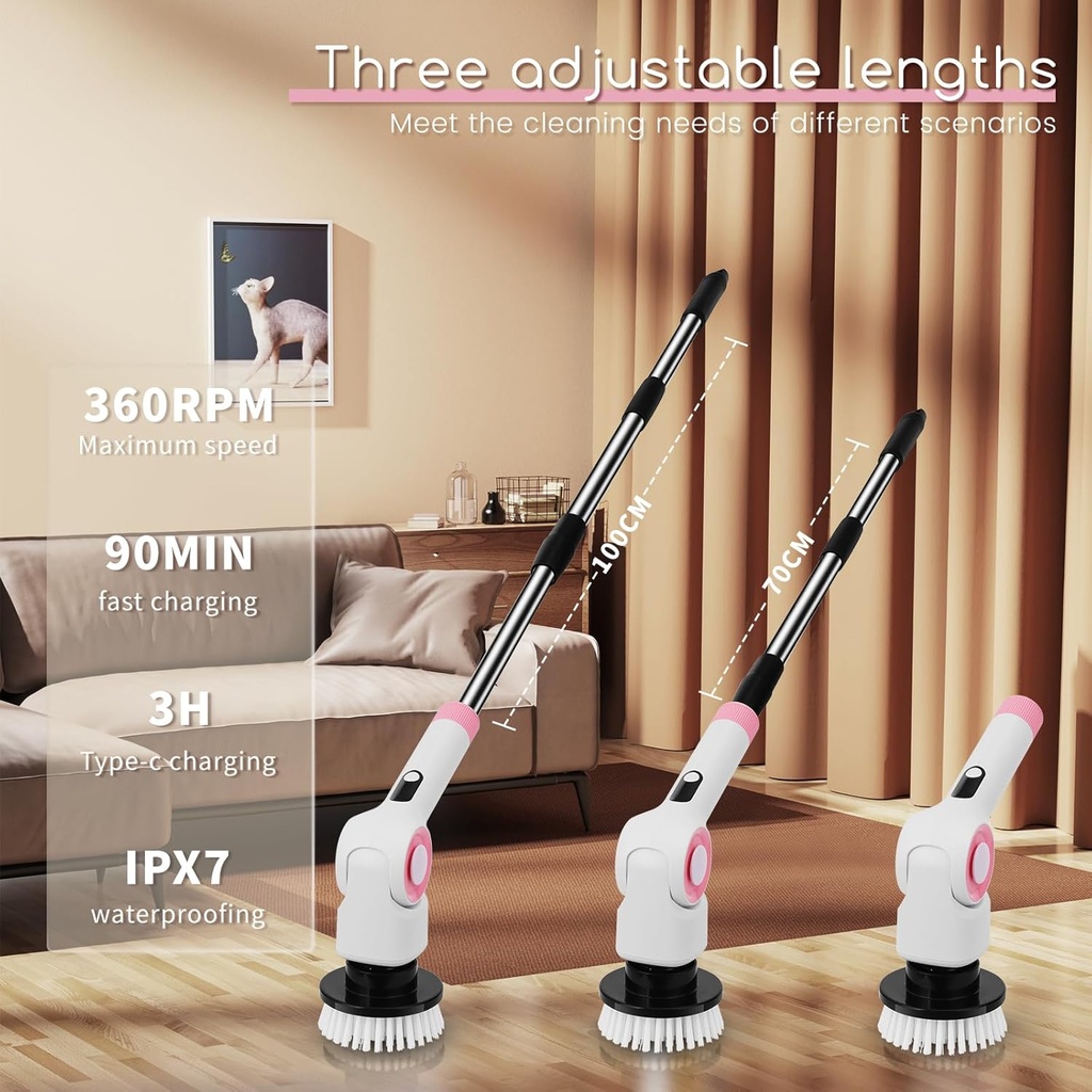 فرشاة كهربائية دوارة للتنظيف 11 * 1 متعددة الاستخدامات بقدرة 25 وات