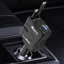 شاحن سيارة قابل للسحب 4 في 1 مع منفذ يو اس بي وتايب سي - 66 واط