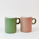 مج بورسلين بيد دائرية وتصميم مضلع أنيق لتناول المشروبات الساخنة واللاتيه300 ملي