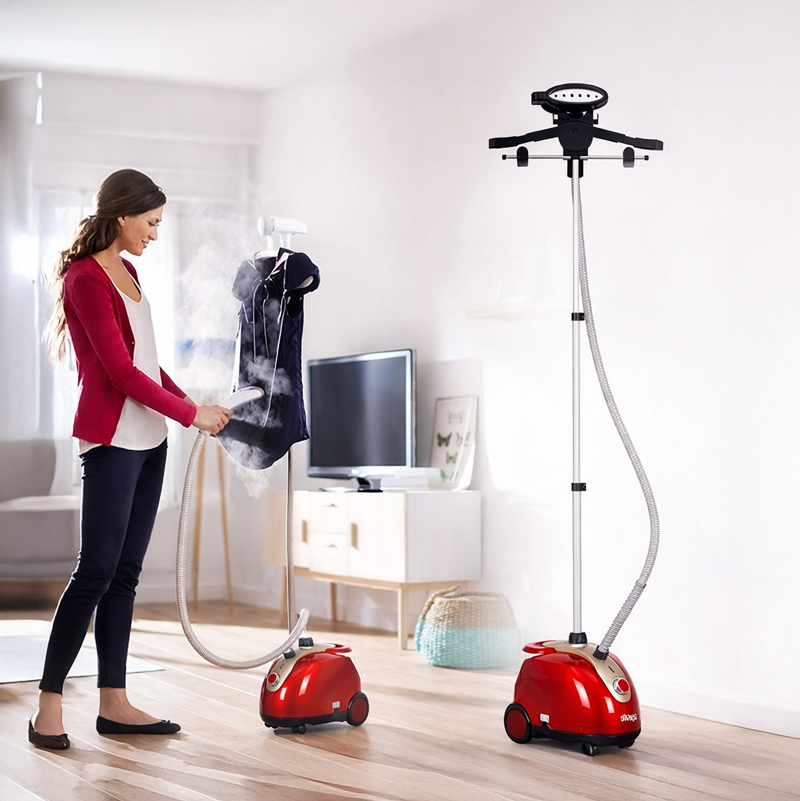 مكواة بخار عمودية بستاند وشماعة لكي الملابس بقدرة 1800 واط وسعة خزان 1.5 لتر