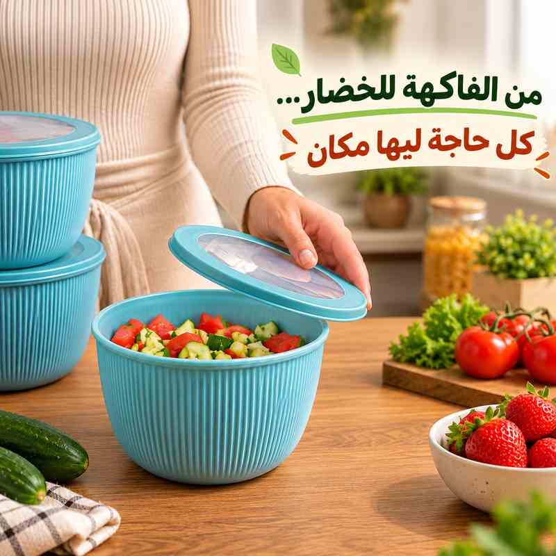 طقم علب تلاجة 4 قطع بأحجام مختلفة بغطاء بإطار سيليكون محكم الغلق لحفظ وتنظيم الطعام
