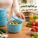 طقم علب تلاجة 4 قطع بأحجام مختلفة بغطاء بإطار سيليكون محكم الغلق لحفظ وتنظيم الطعام