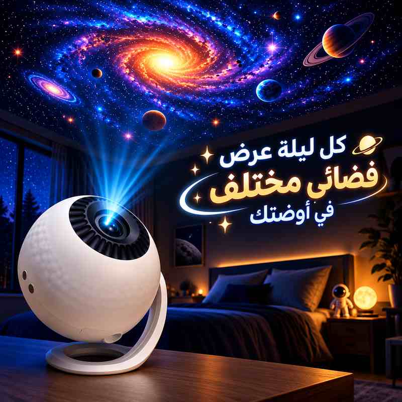 جلاكسي بروجيكتور ب 12 عرض مختلف للفضاء مع ريموت للتحكم عن بعد