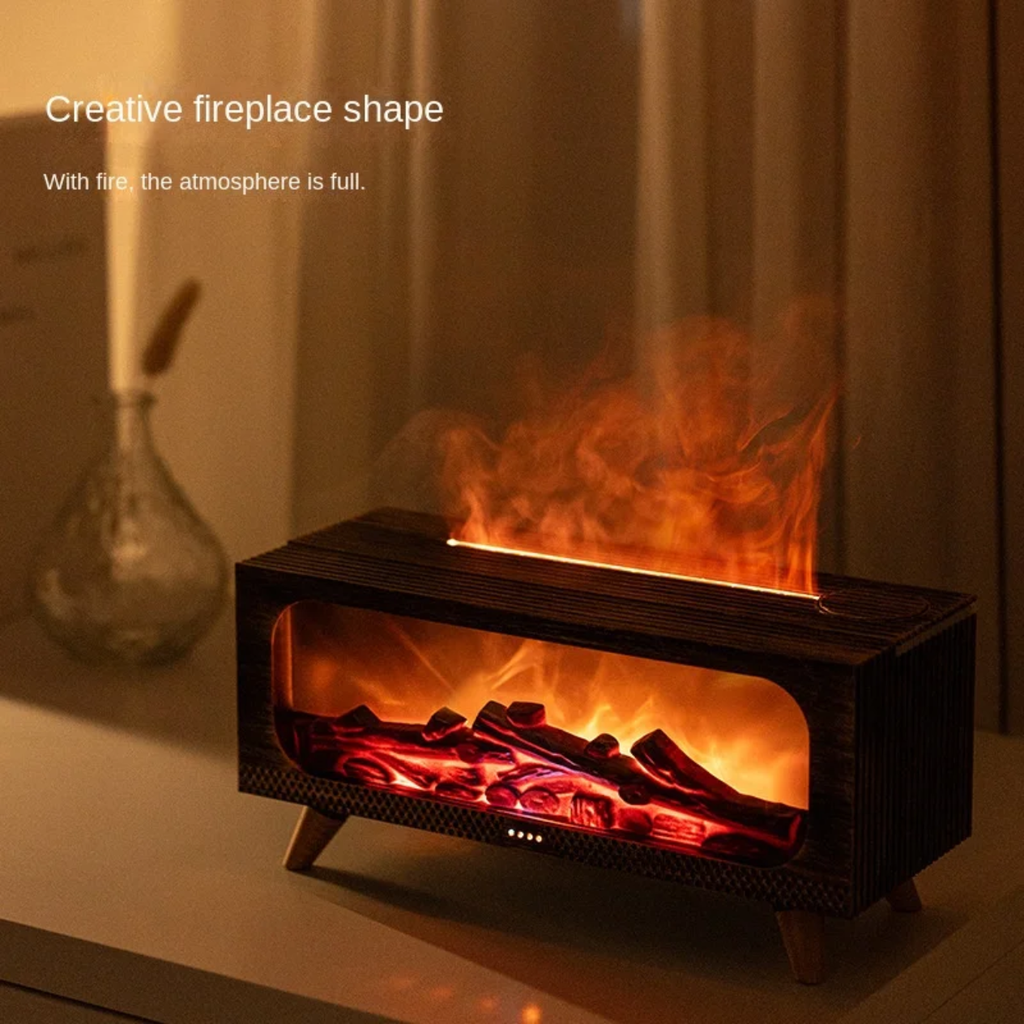 فواحة مضيئة علي شكل دفاية ثري دي بخزان 150 ملي لتعطير المنزل بريموت للتحكم