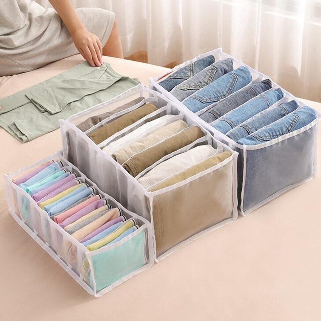 منظم ملابس 3 قطع شفاف وعملي لترتيب الدولاب والأدراج