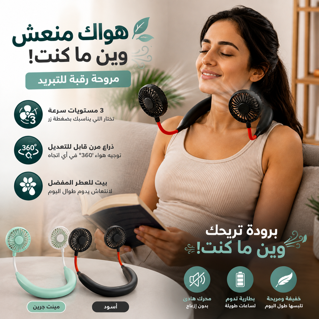 مروحة رقبة  للتبريد مع 3 مستويات سرعة مختلفة بذراع قابل مرن قابل للتعديل