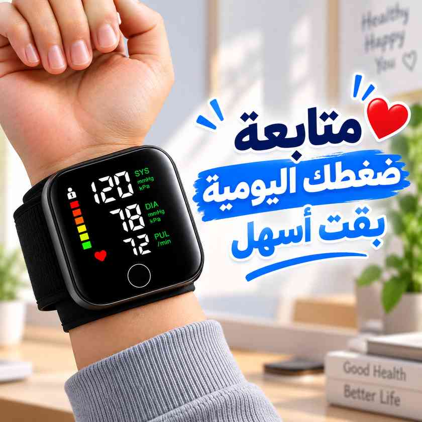 جهاز قياس ضغط الدم الرقمي للمعصم بشاشة LED وذاكرة لشخصين