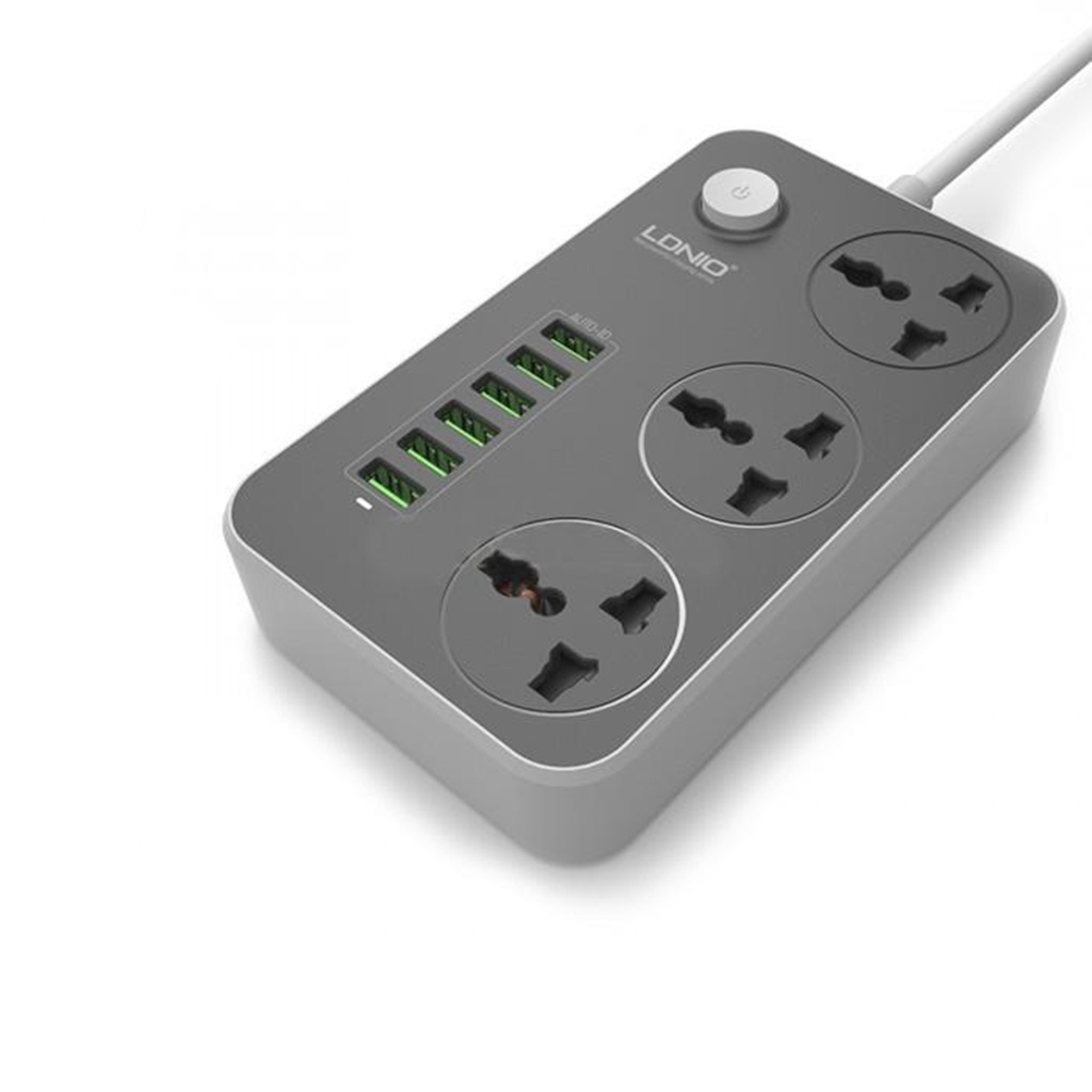 Power Socket 3 Plugs &amp; 6 USB Outlets