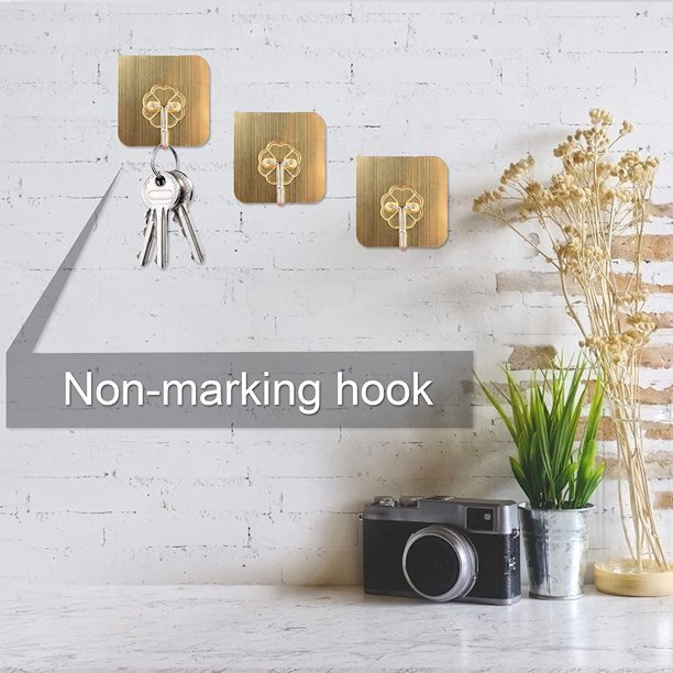 هوك جولد بديل للمسامير لتعليق الملابس وادوات الحمام والمطبخ 4 قطع