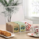 صندوق منظم لأكياس الشاي والأعشاب والكاندي مقسم 6 خانات من الأكليريك الشفاف