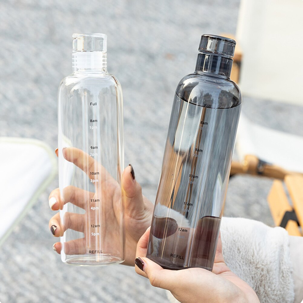 Acrylic Water Bottle with Hours Scale to Motivate Water Drinking