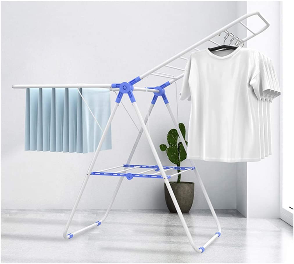 منشر غسيل 3 ارفف برفين متحركين قابل للطي لسهولة التخزين