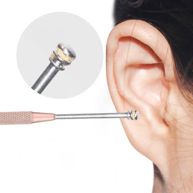 اداة مزدوجة لتنظيف الأذن وإزالة الشمع قابلة للغسيل لإعادة الأستخدام