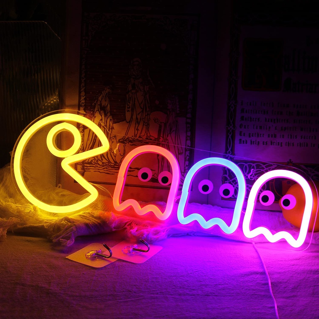 Pac Man Neon Led Light Sign Art Decor