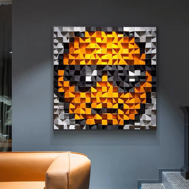 Cool Emoji Mosaic 3D Wood Wall Art