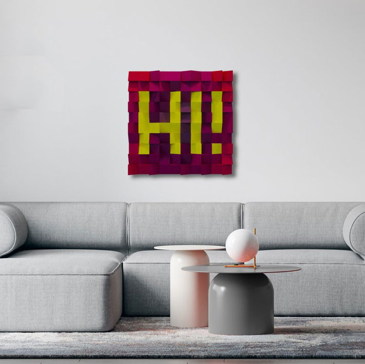 Hi Mosaic 3D Wood Wall Art